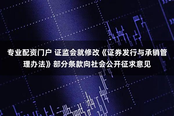 专业配资门户 证监会就修改《证券发行与承销管理办法》部分条款向社会公开征求意见